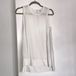 Helmet Lang white womens tank top with zippers
